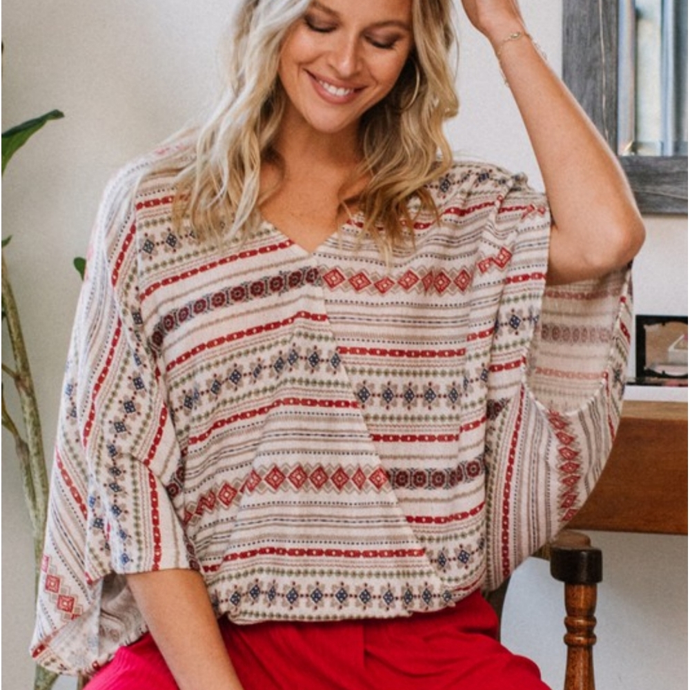 35531 Geometric Print Sweater